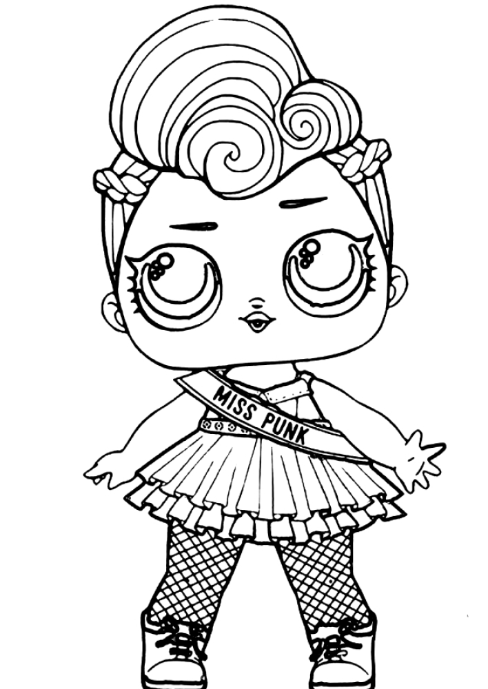 Coloring page A fashionista with a beautiful hairstyle Print